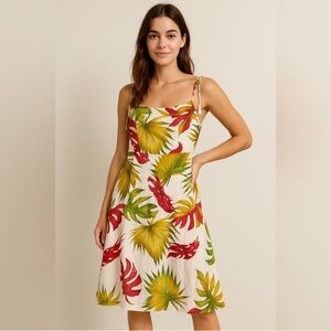 House of Harlow 1960 Tropical Midi A-Line Dress